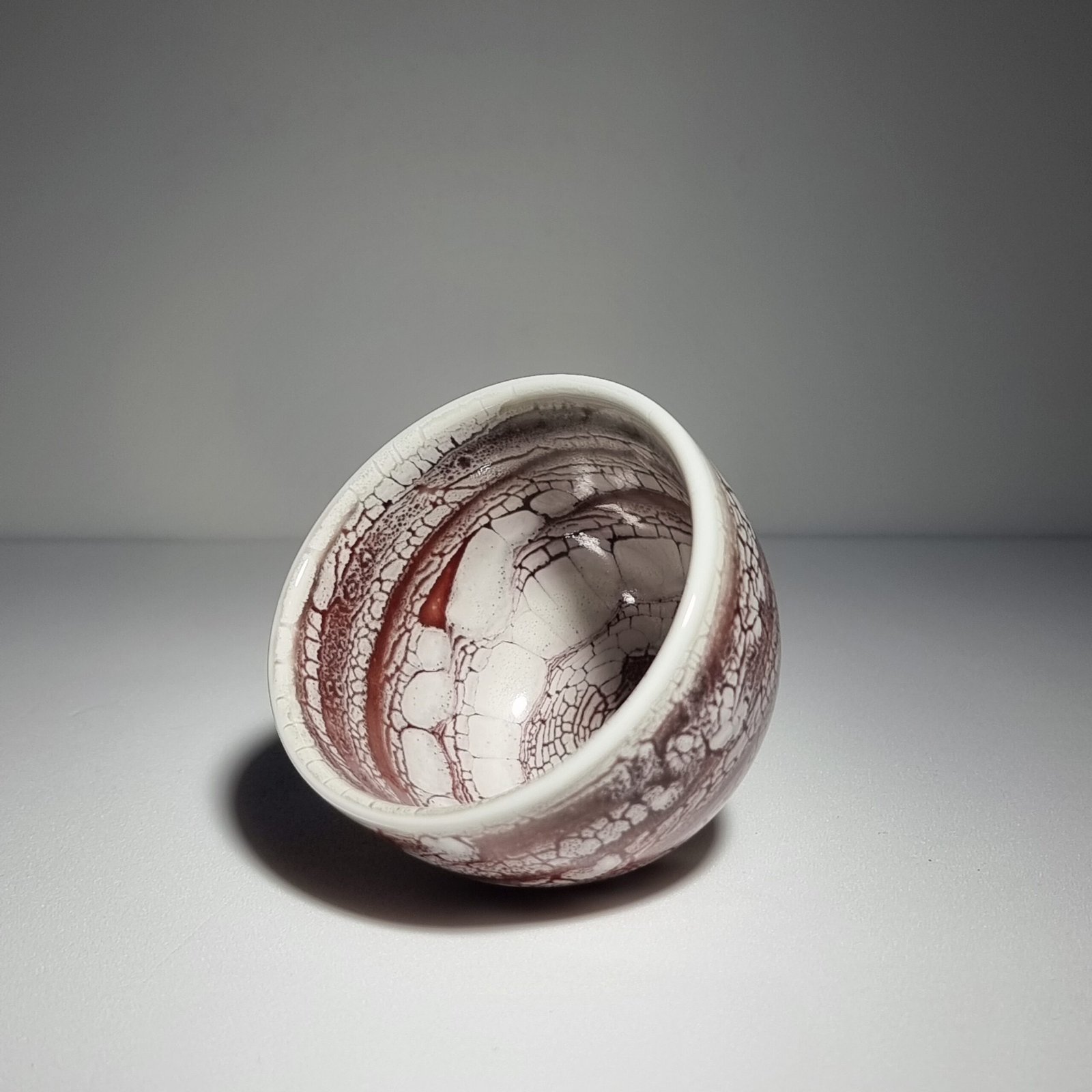 Burgundy Teacup - Handmade Ceramic - Image 3
