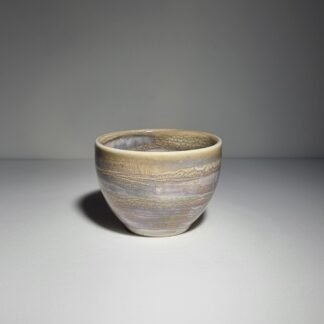 Handmade marbled matcha bowl with iridescent glaze