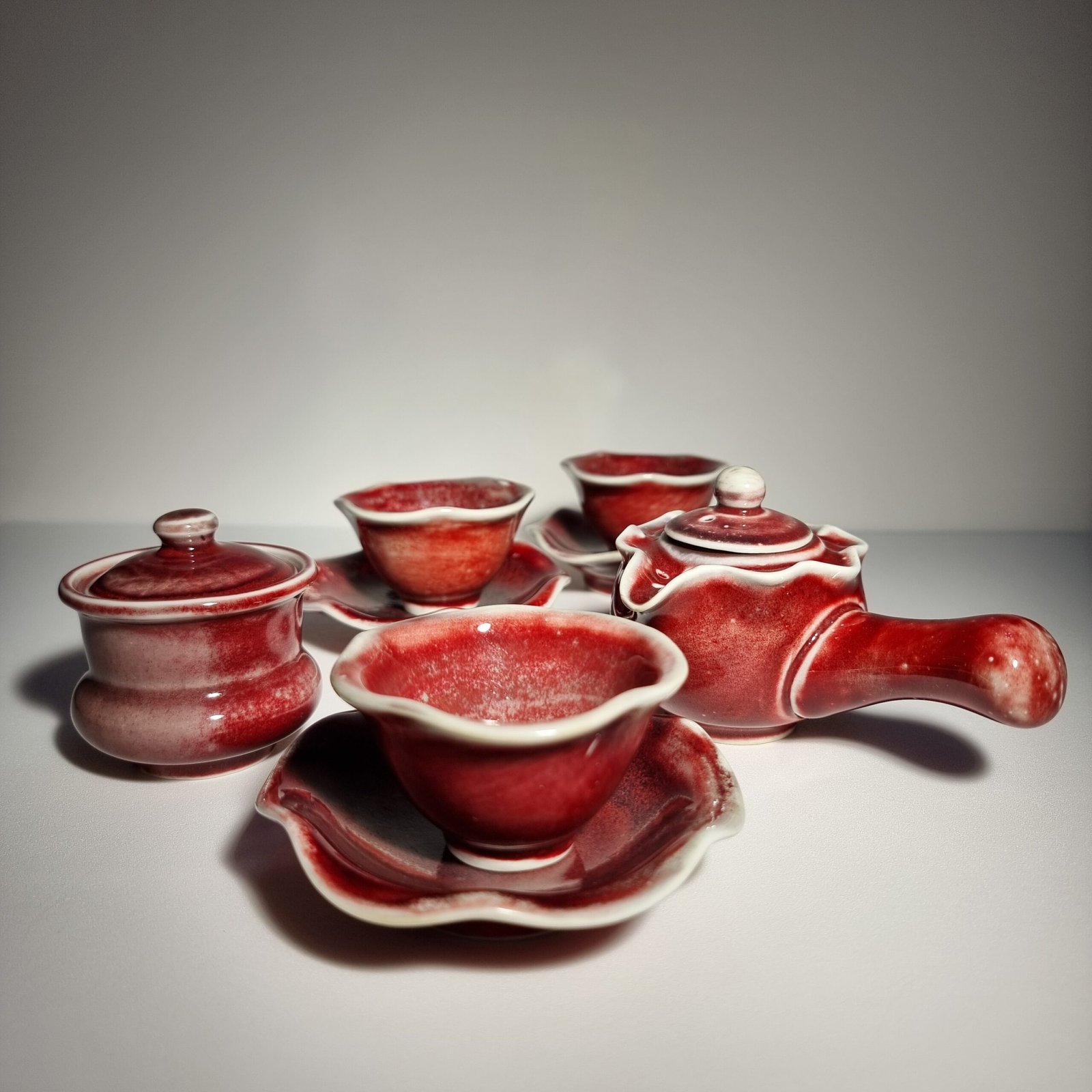 Oxblood Red Tea Set - Handmade Ceramic