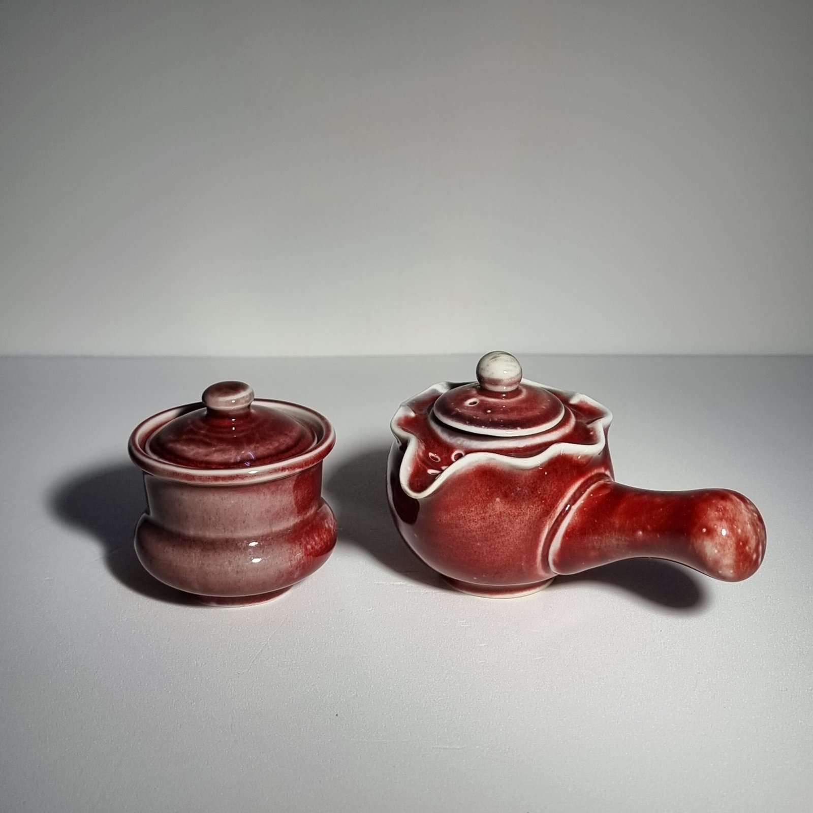 Oxblood Red Tea Set - Handmade Ceramic - Image 2